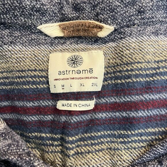 Astrneme Men’s Collared Cotton Henley Longsleeve Shirt Size Medium - Picture 7 of 7